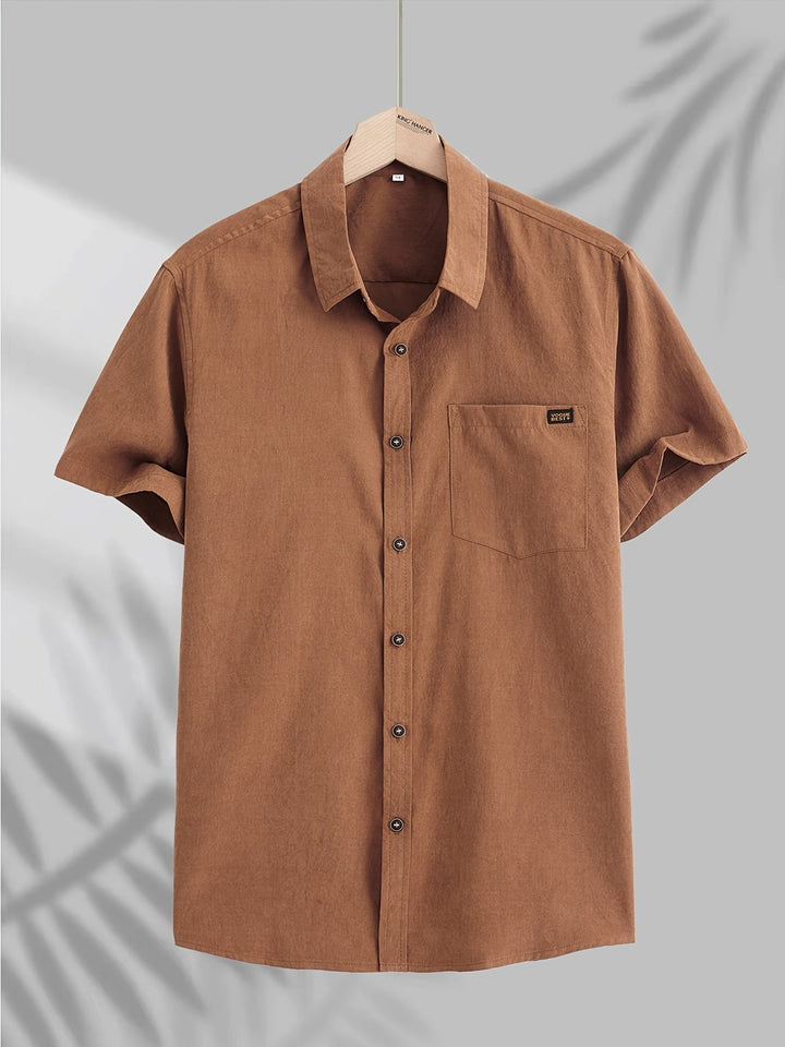 Camicia casual in cotone a maniche corte