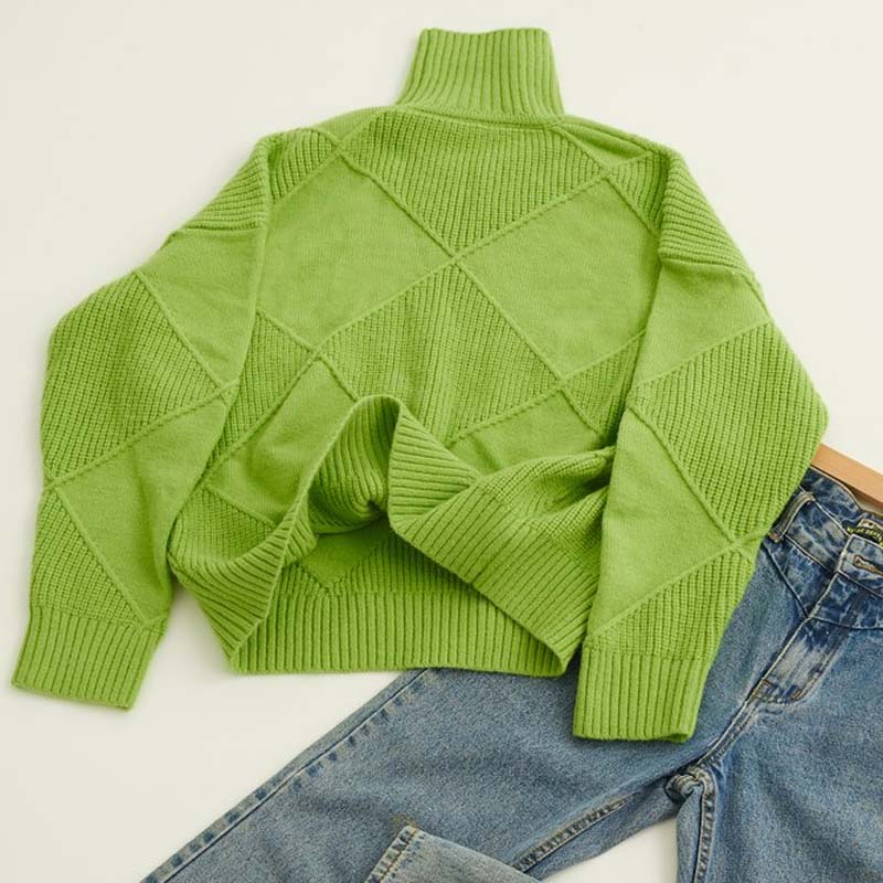 Viola | Maglia a Collo Alto Lavorata