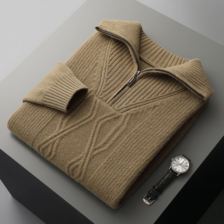 Maglione con zip in lana merino Taranto
