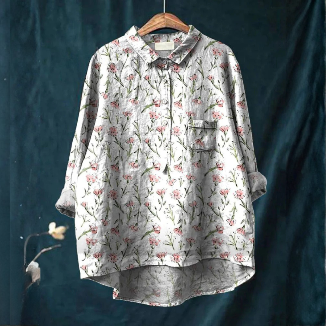 Beatrice – Camicia in lino fantasia