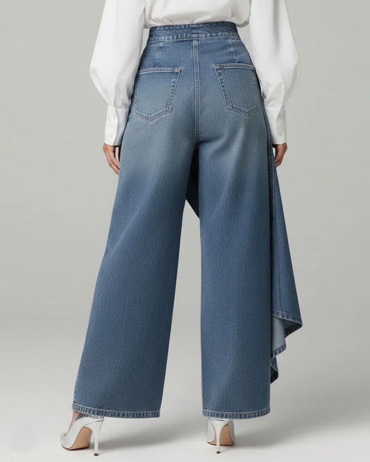 Jeans in denim con chiusura a portafoglio