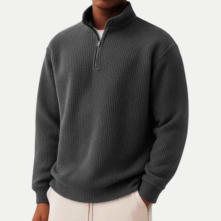 Maglione elegante con zip in maglia