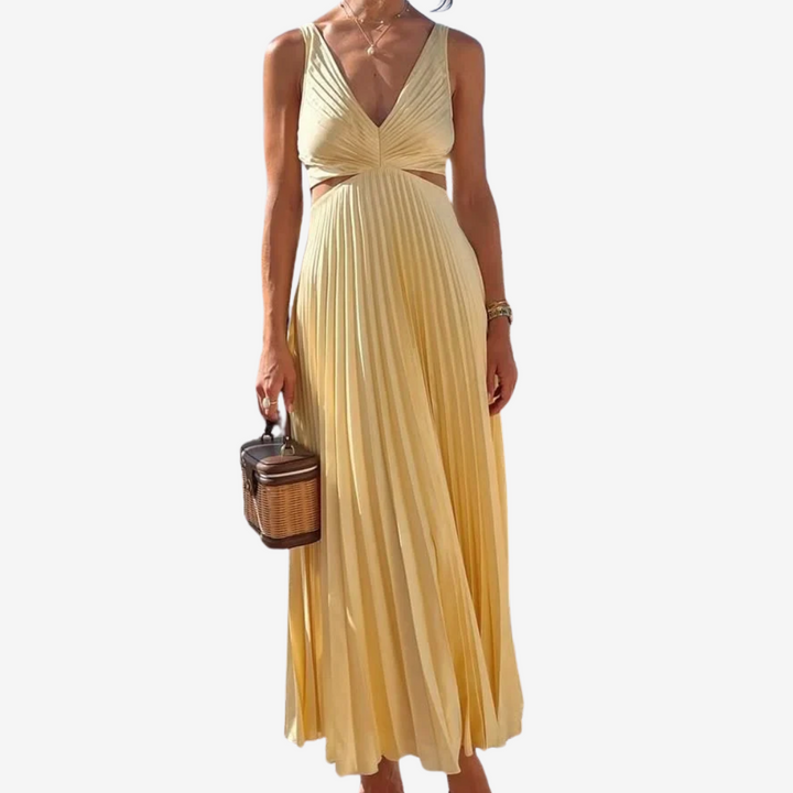 Vivienne™ Abito da sera midi plissettato con schiena scoperta