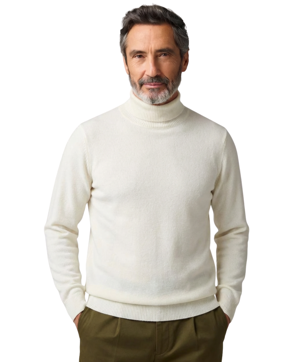 Maglione a collo alto in lana merino Monaco