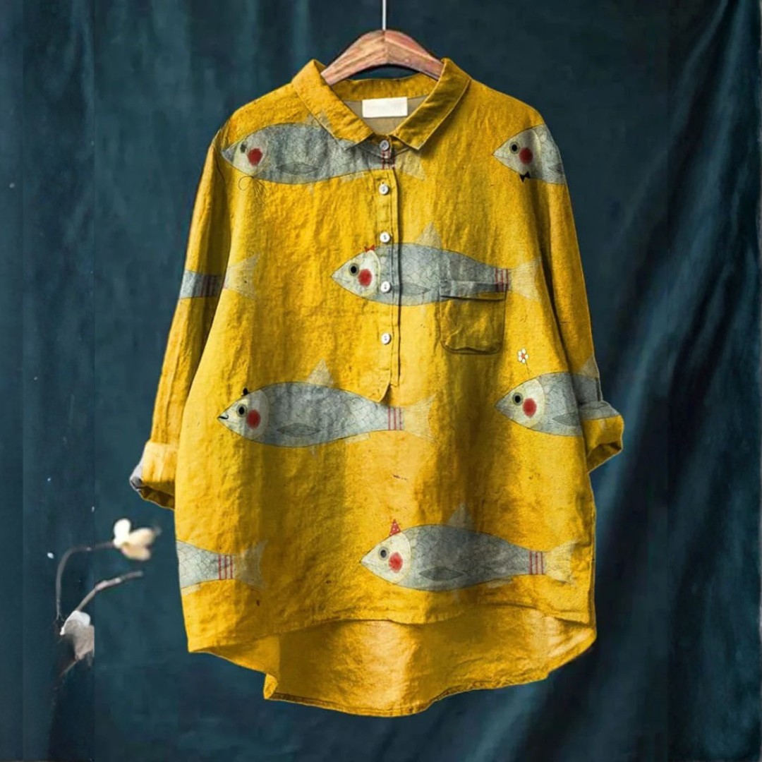 Gabriella – Camicia in lino fantasia