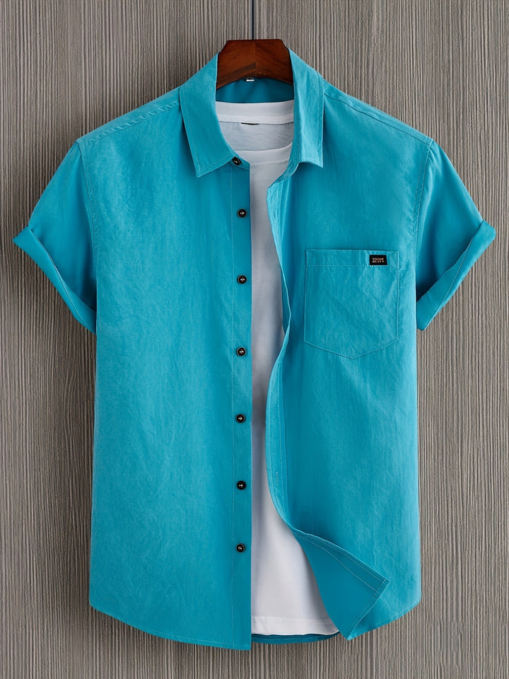 Camicia casual in cotone a maniche corte