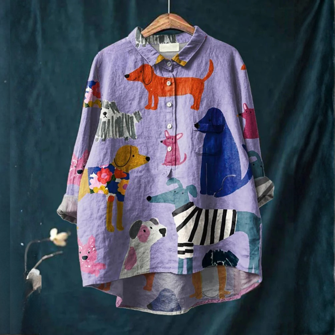 Ginevra – Camicia in lino fantasia