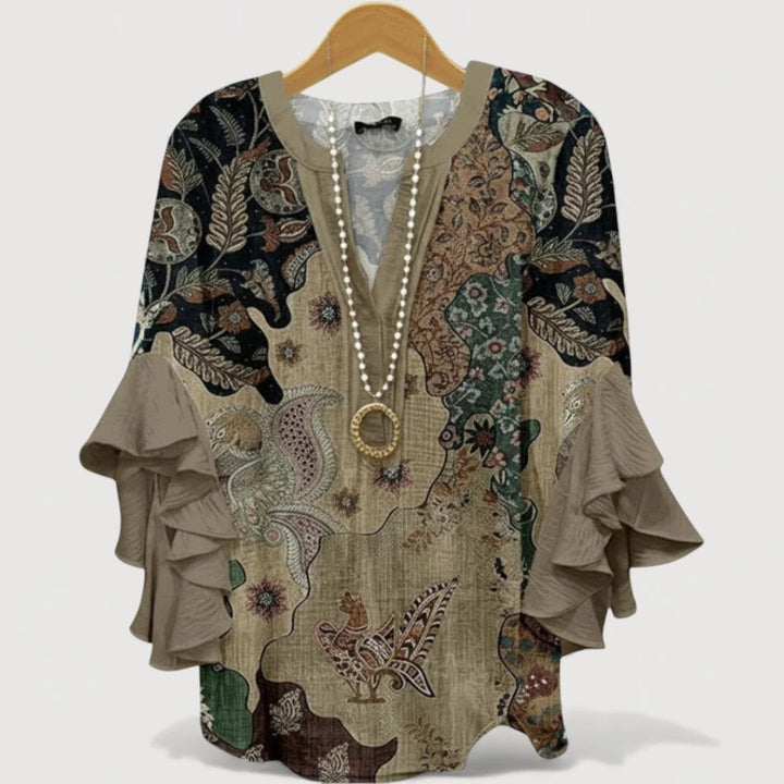 Aliane - camicetta boho con volant