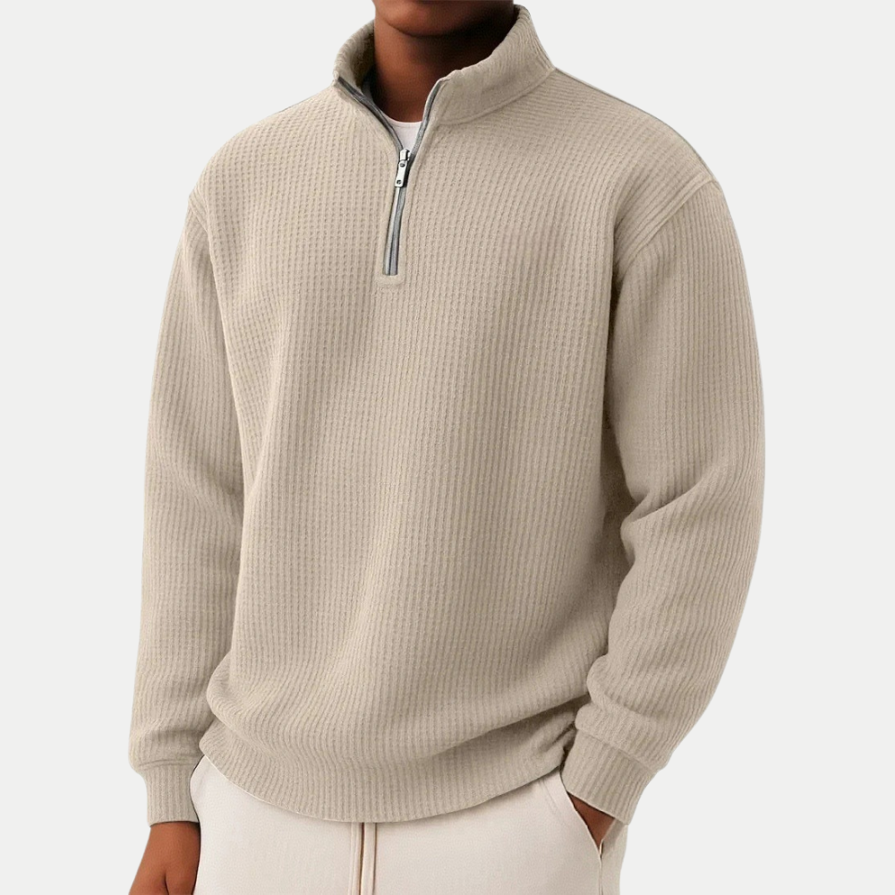 Maglione elegante con zip in maglia