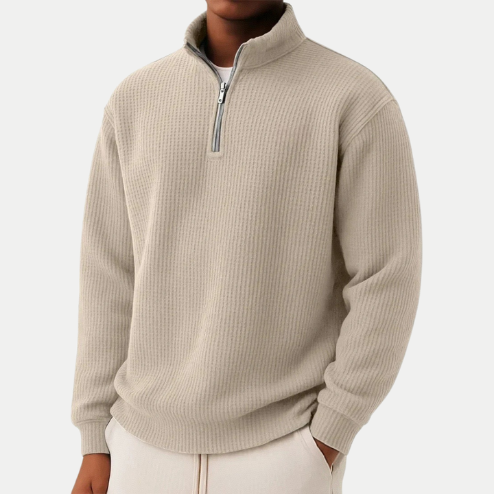 Maglione elegante con zip in maglia