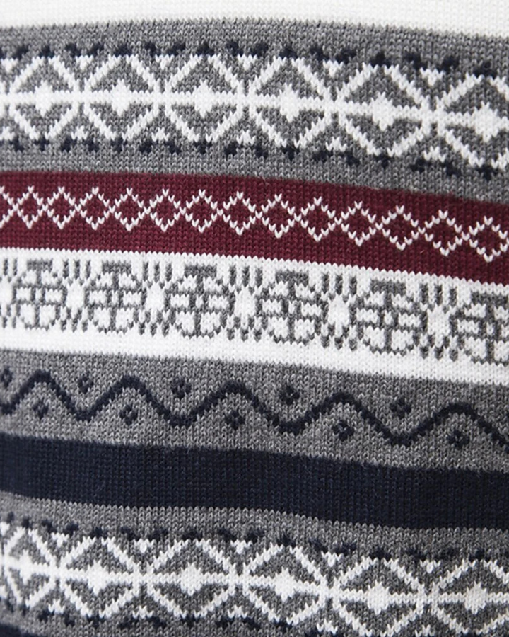Maglione con zip in cotone Frederico con motivo