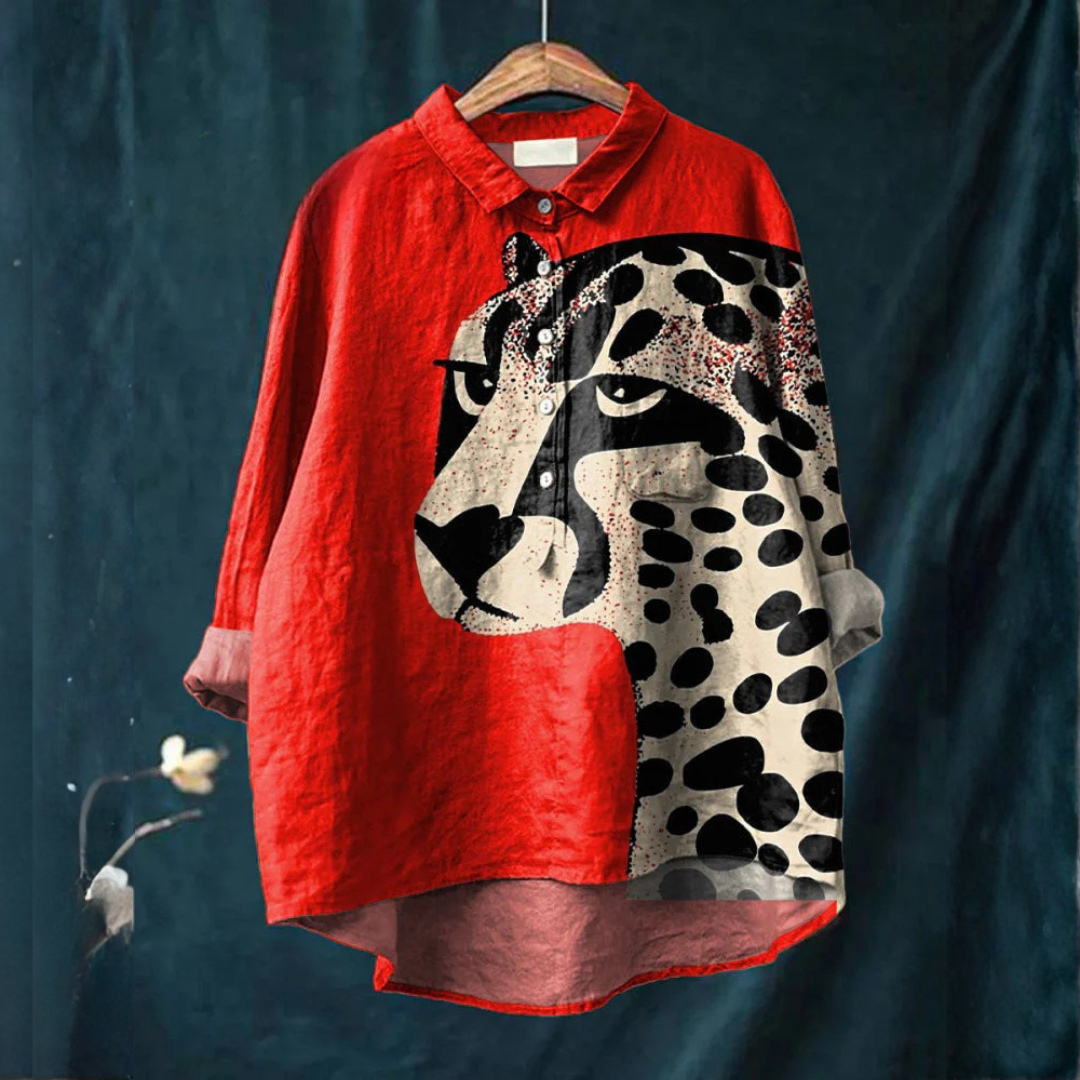 Ornella – Camicia in lino fantasia