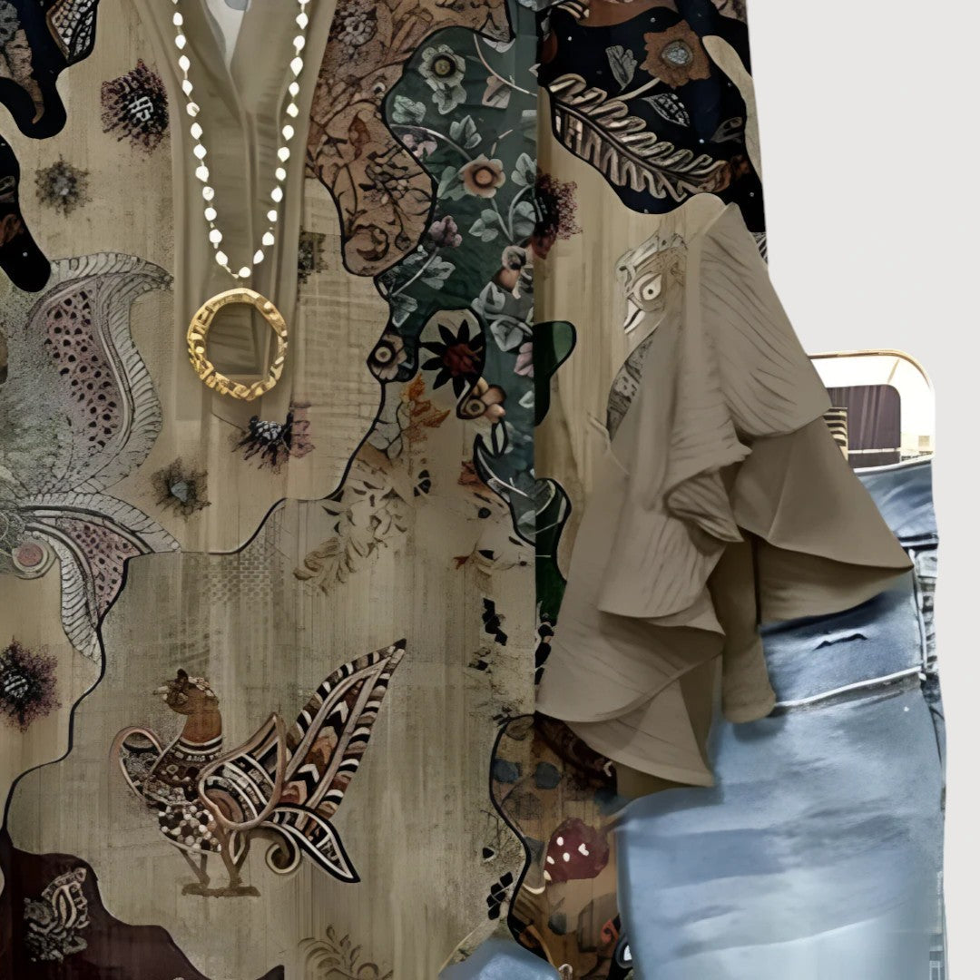 Aliane - camicetta boho con volant