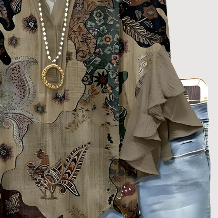 Aliane - camicetta boho con volant