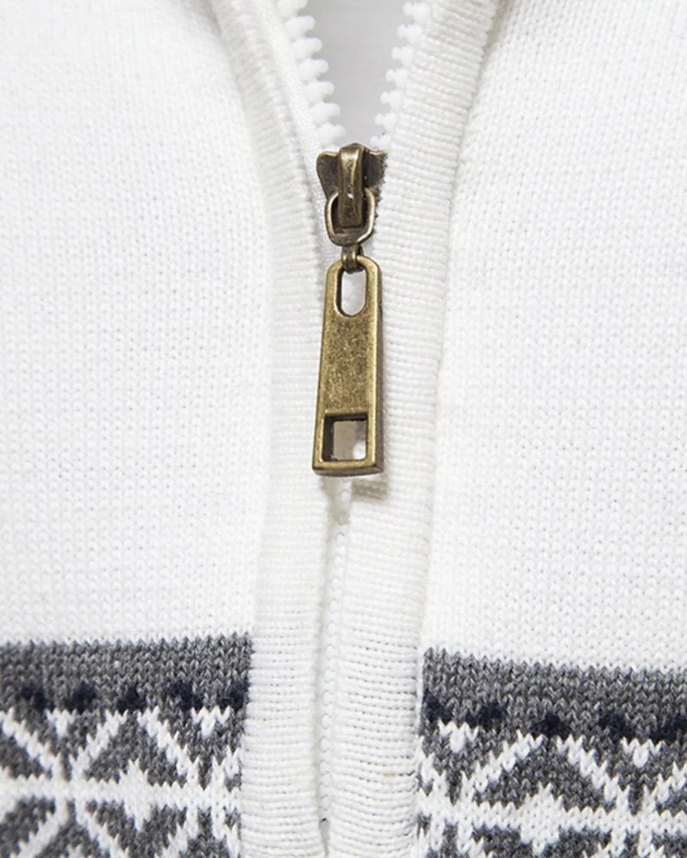 Maglione con zip in cotone Frederico con motivo
