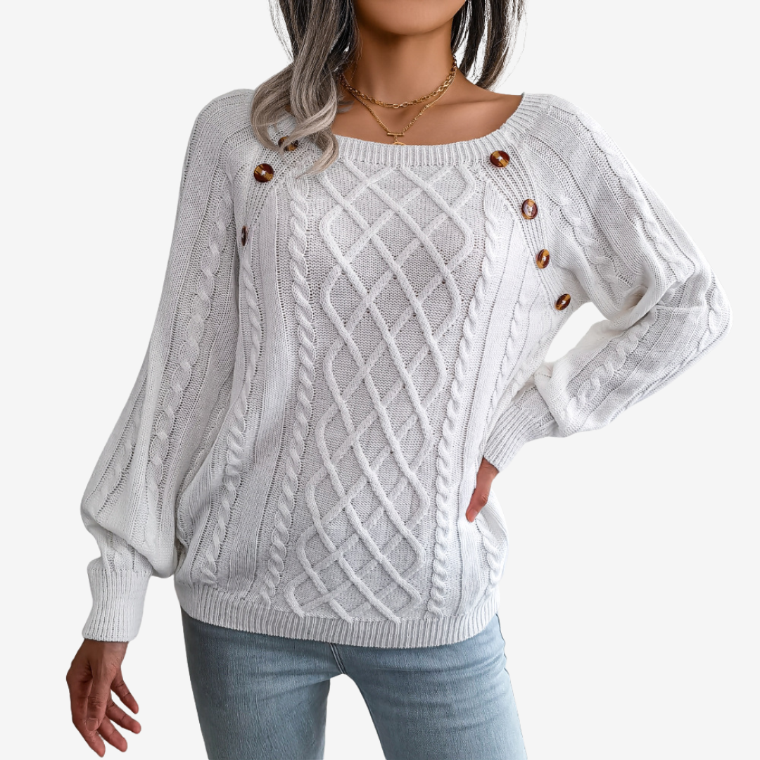 Meli™ Maglione con bottoni decorativi