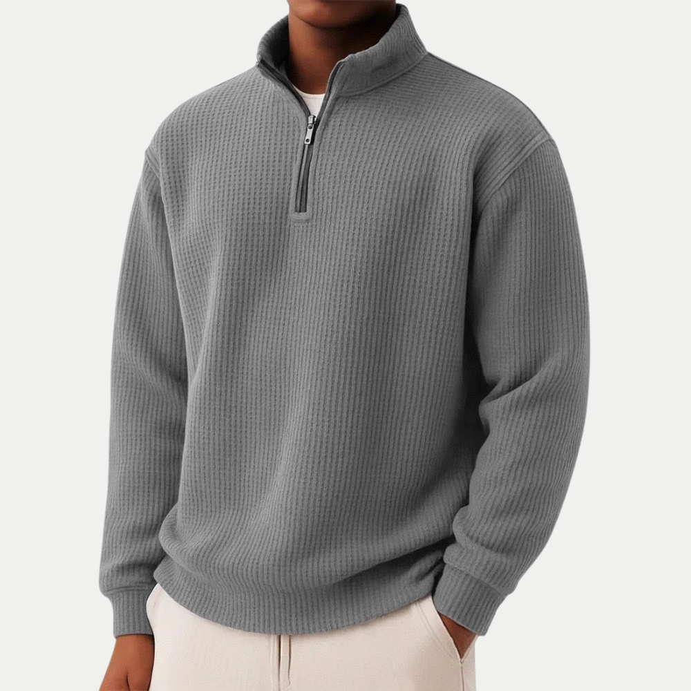 Maglione elegante con zip in maglia