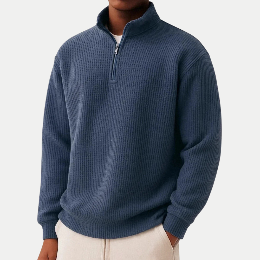 Maglione elegante con zip in maglia