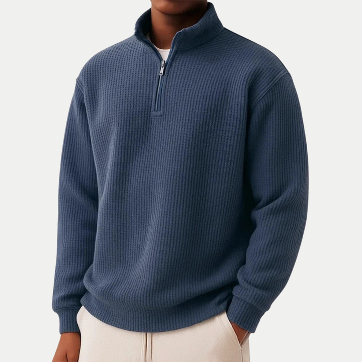 Maglione elegante con zip in maglia