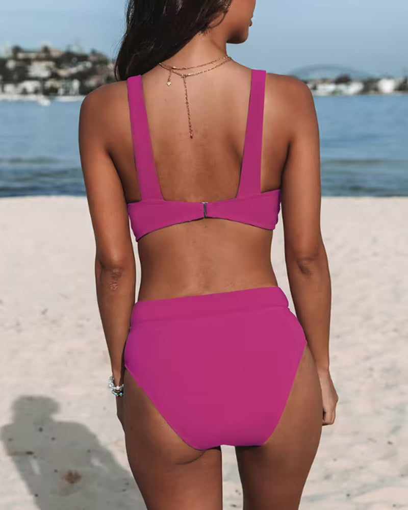 Hilde - Costume da bagno a vita alta a tinta unita