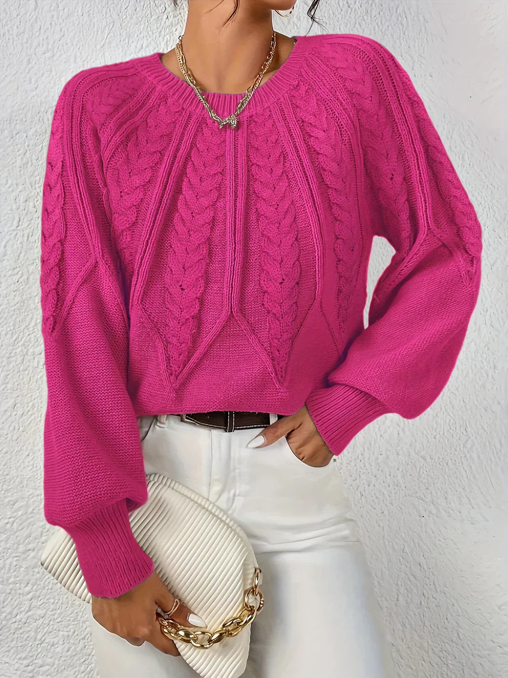 Rita | Maglia Elegante con Motivo Intrecciato