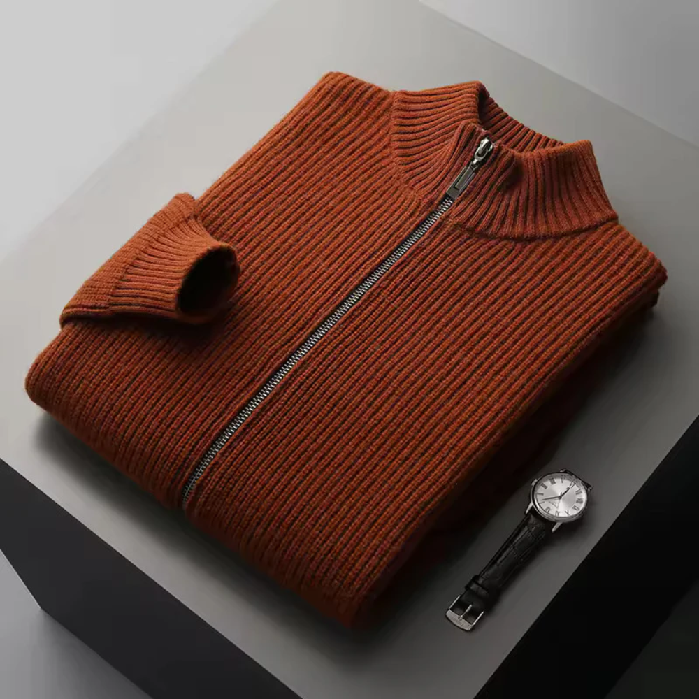 Gilet a coste in cashmere Seychellen