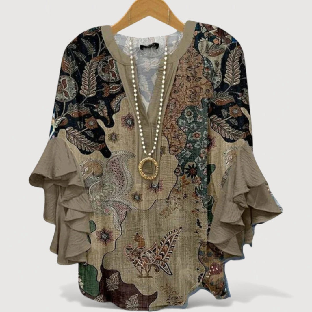 Aliane - camicetta boho con volant