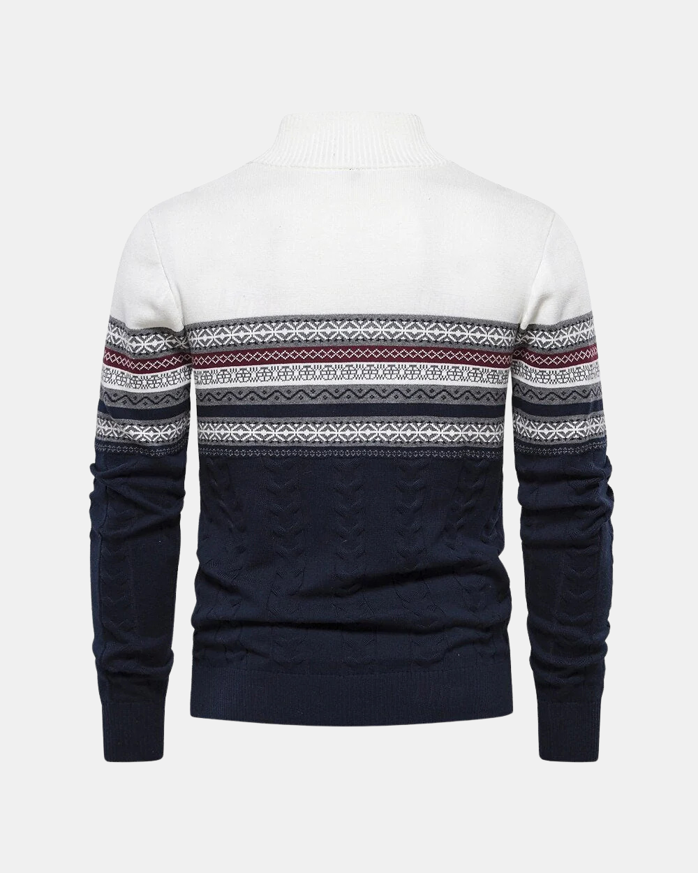 Maglione con zip in cotone Frederico con motivo
