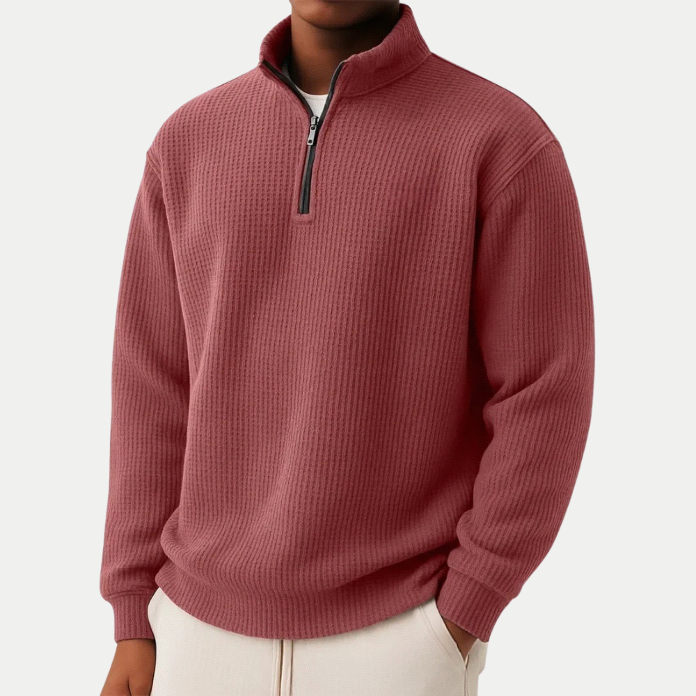 Maglione elegante con zip in maglia