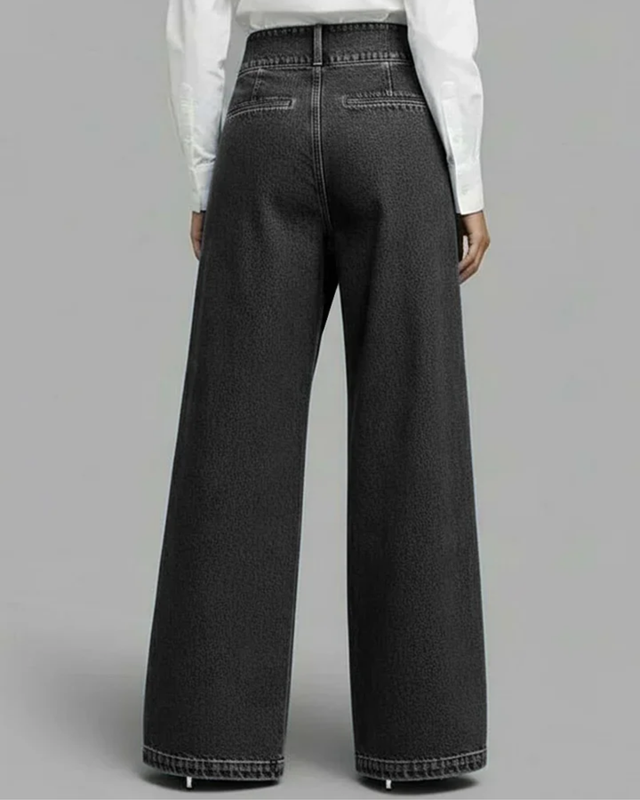 Pantaloni in denim con design a portafoglio