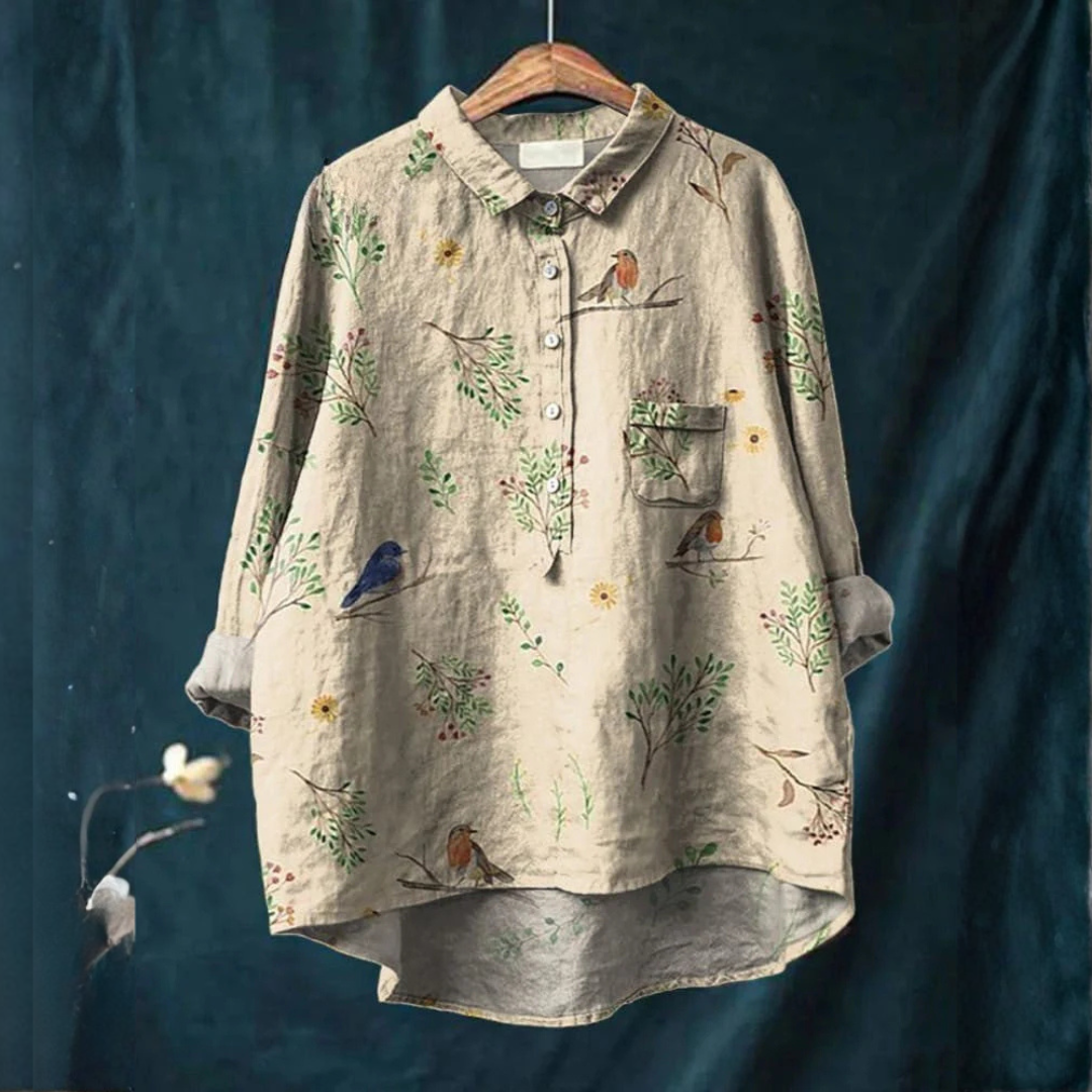 Arianna – Camicia in lino fantasia