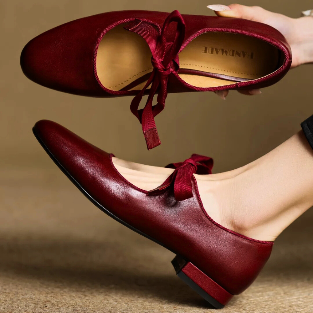 Bellaria | Ballerine Eleganti in Vera Pelle Italiana con Fiocco