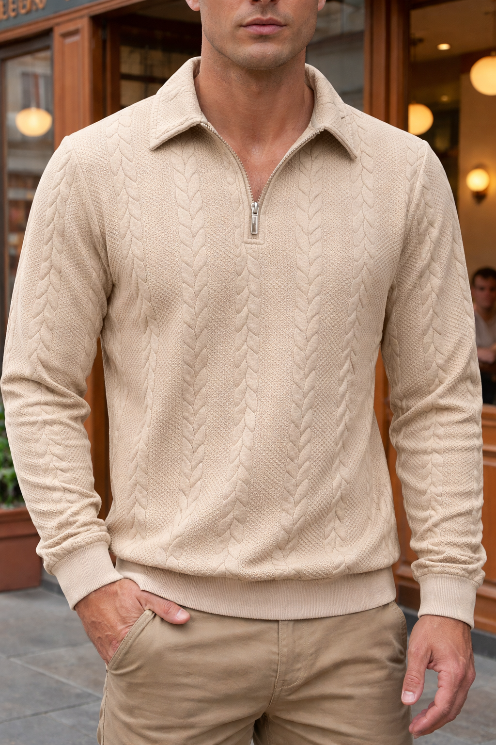Maglione italiano con zip