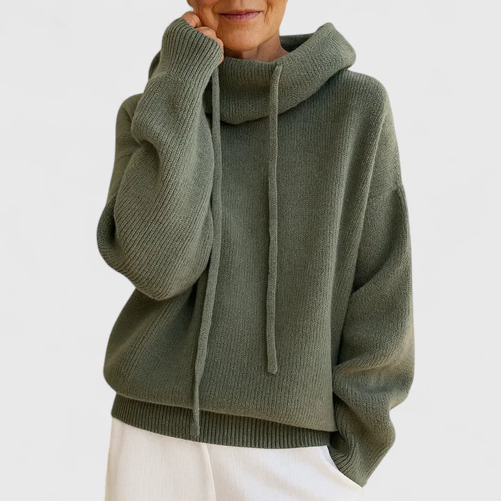 Marie | Maglione Cozy con Collo Alto e Cappuccio
