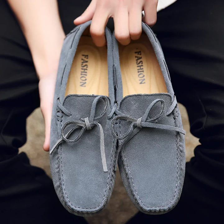 Mocassini estivi casual in pelle scamosciata