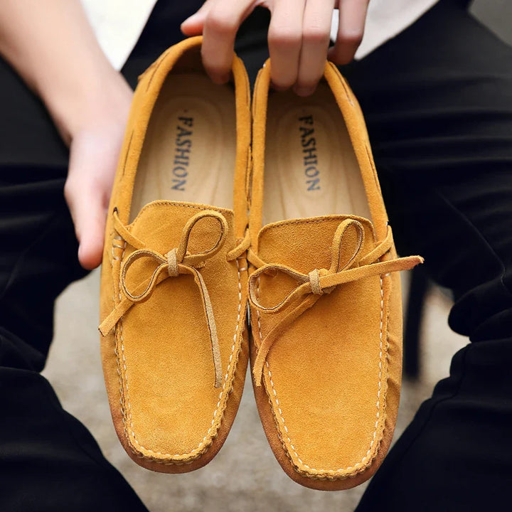 Mocassini estivi casual in pelle scamosciata
