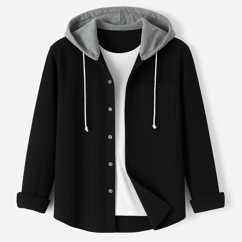 Camicia con cappuccio in velluto a coste