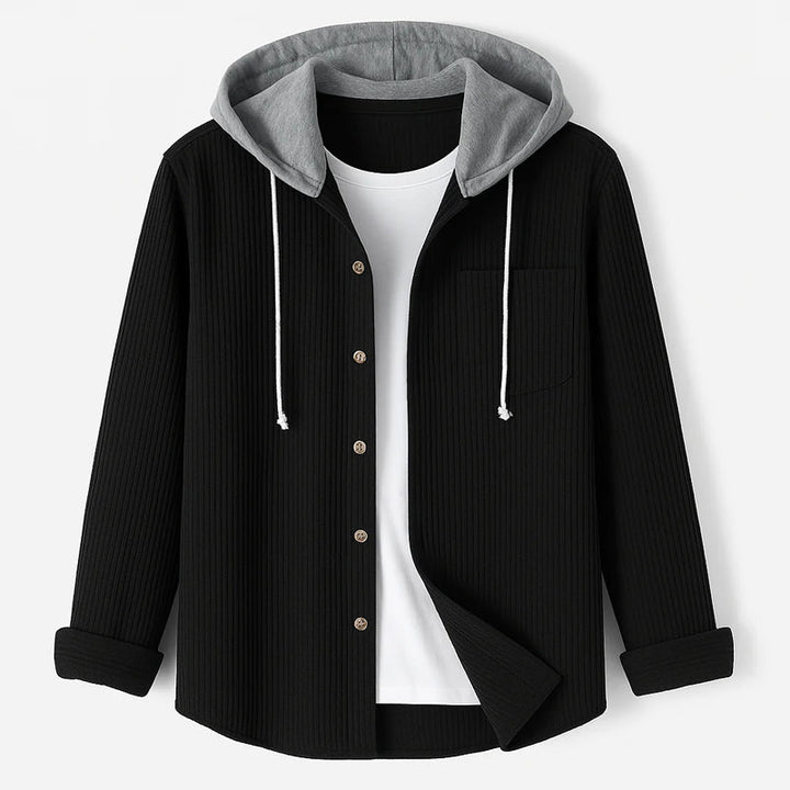 Camicia con cappuccio in velluto a coste