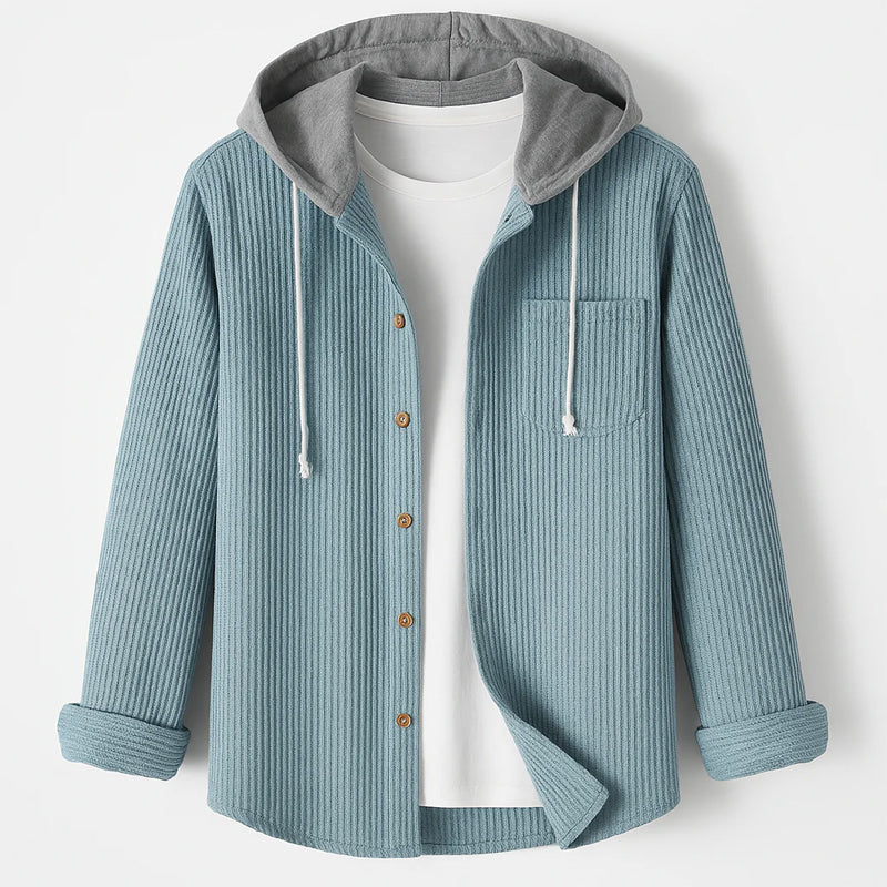 Camicia con cappuccio in velluto a coste