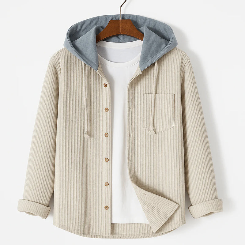 Camicia con cappuccio in velluto a coste