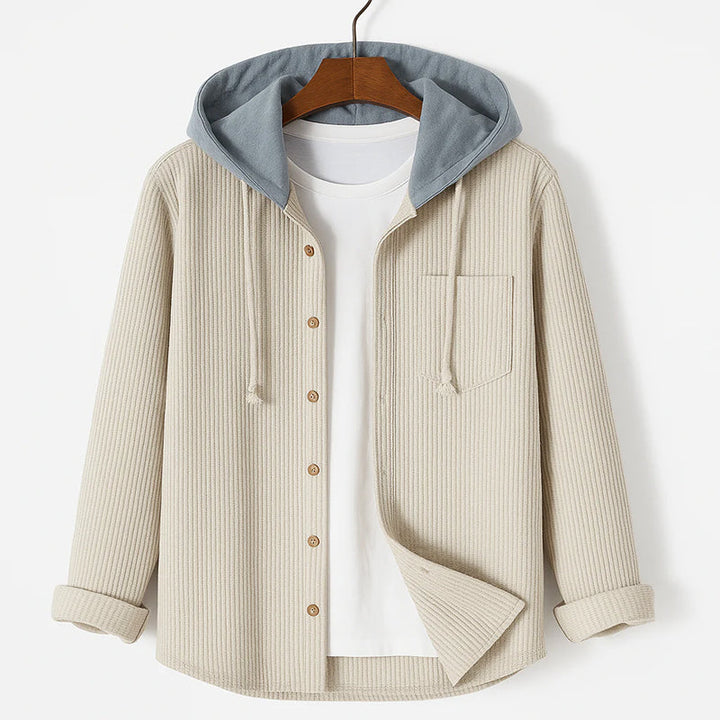 Camicia con cappuccio in velluto a coste