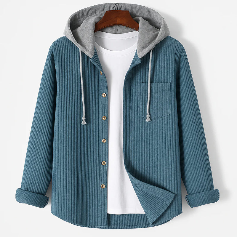Camicia con cappuccio in velluto a coste