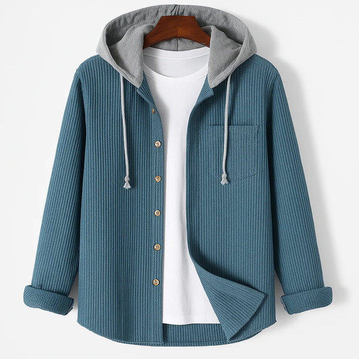 Camicia con cappuccio in velluto a coste