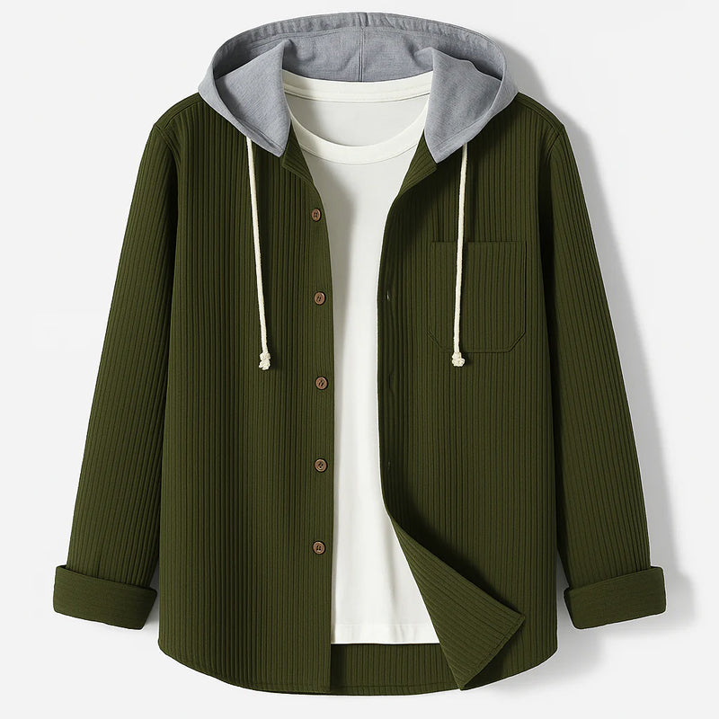 Camicia con cappuccio in velluto a coste