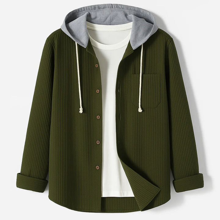 Camicia con cappuccio in velluto a coste