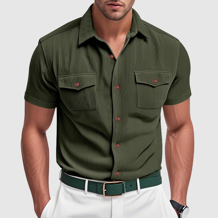 Camicia da uomo elegante in velluto a coste