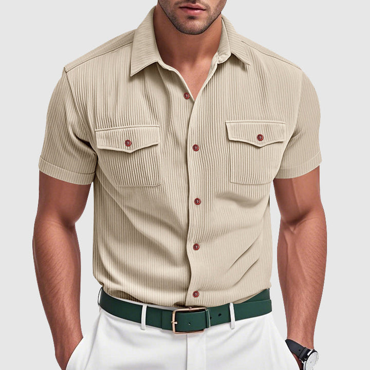 Camicia da uomo elegante in velluto a coste