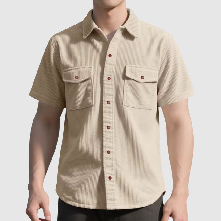 Camicia da uomo elegante in velluto a coste