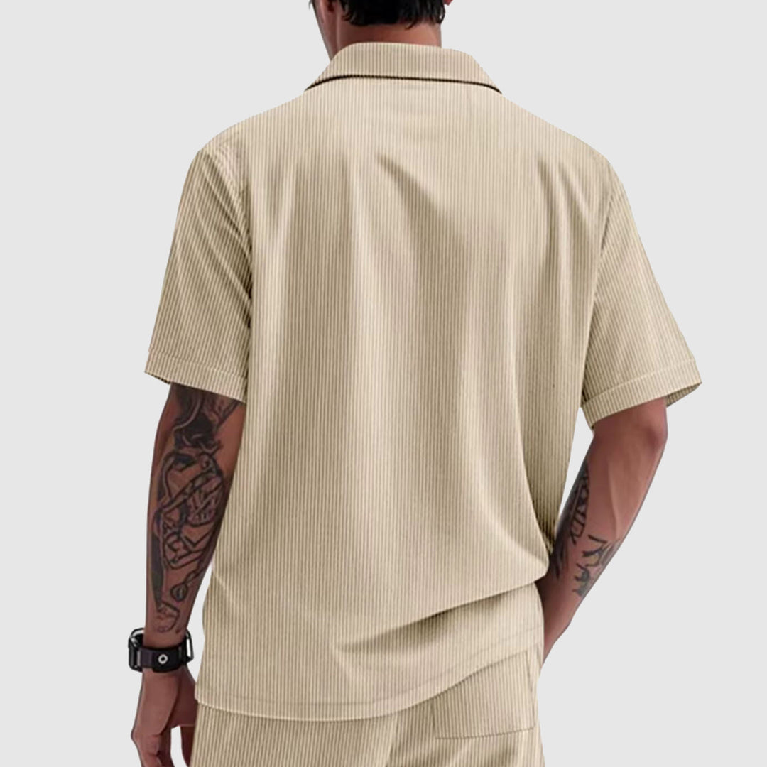 Camicia da uomo elegante in velluto a coste