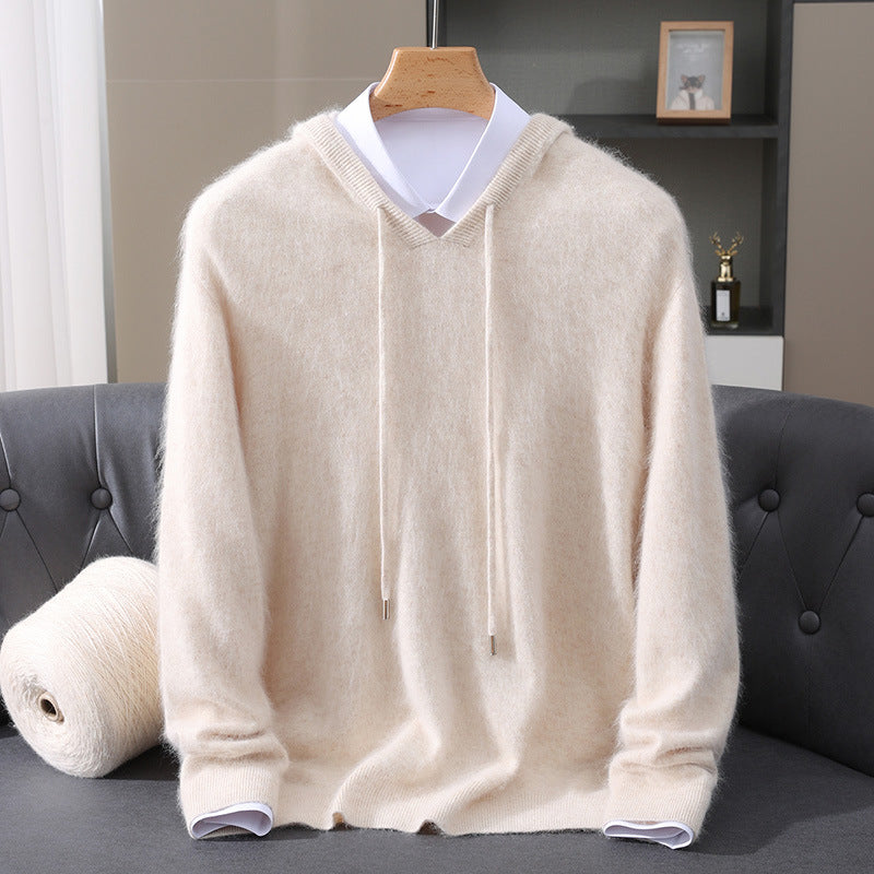 Elegante felpa con cappuccio in cashmere